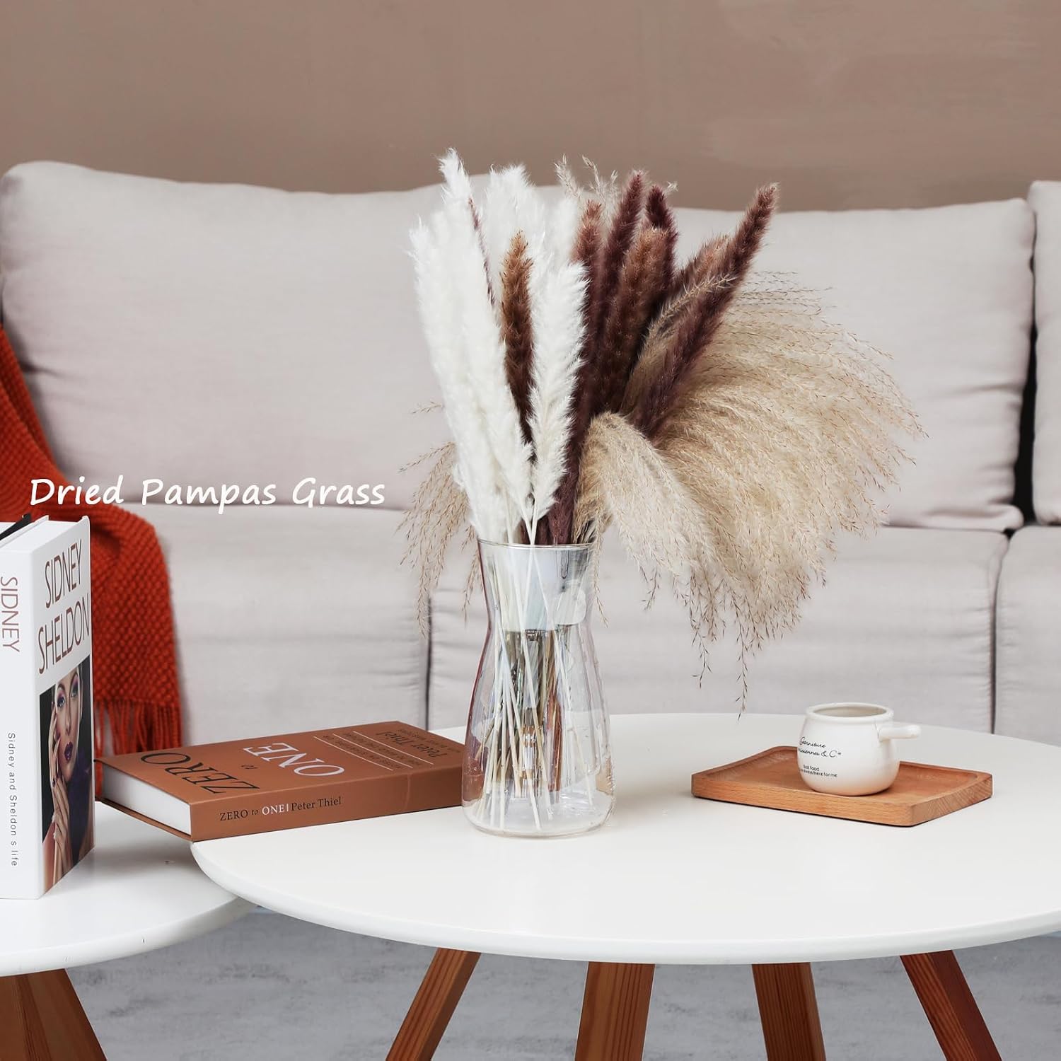 8 Inch Clear Glass Vase for Flowers, Modern Boho Table Decor - Image 8